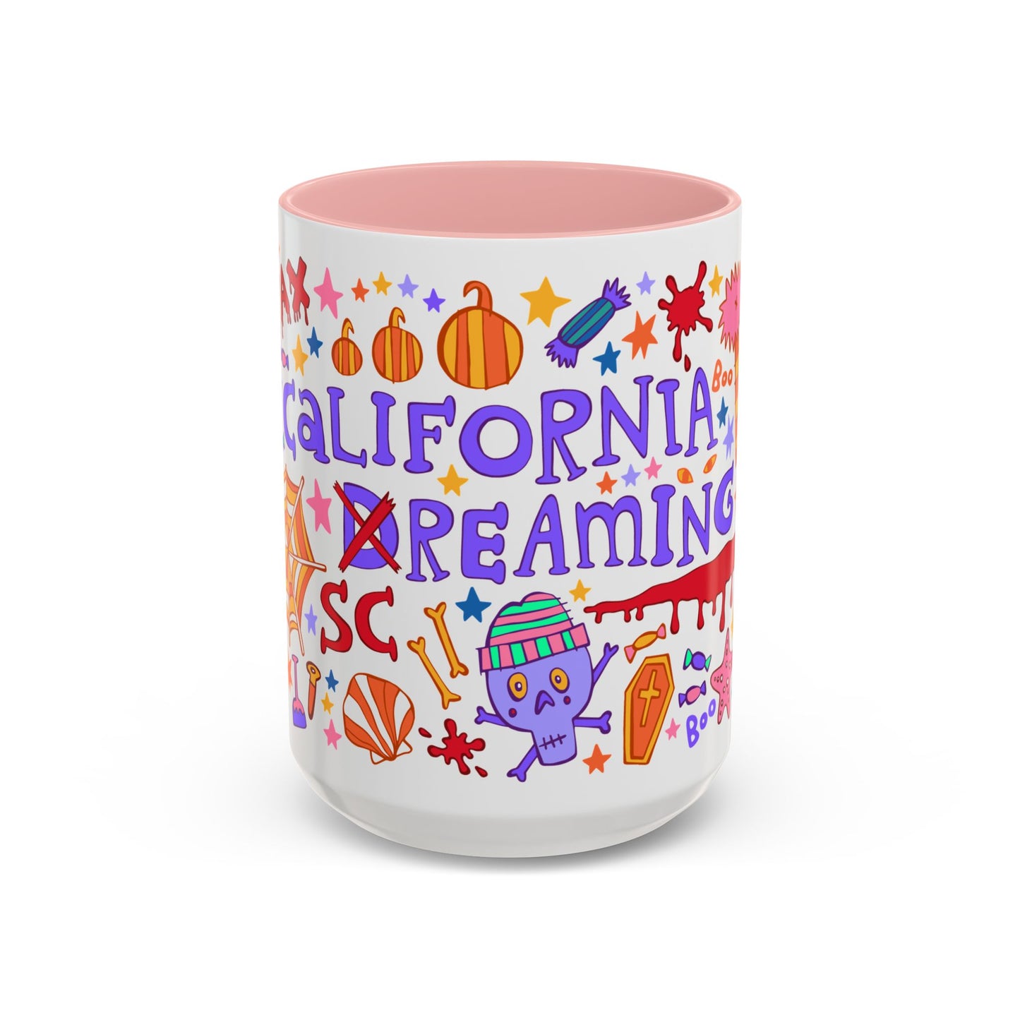 California Screaming - *BIG* Halloween Mug (15oz, pink)