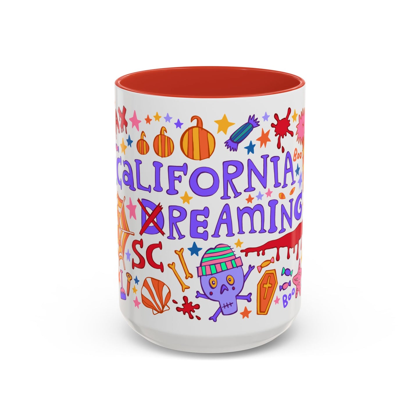 California Screaming - *BIG* Halloween Mug (15oz, red)