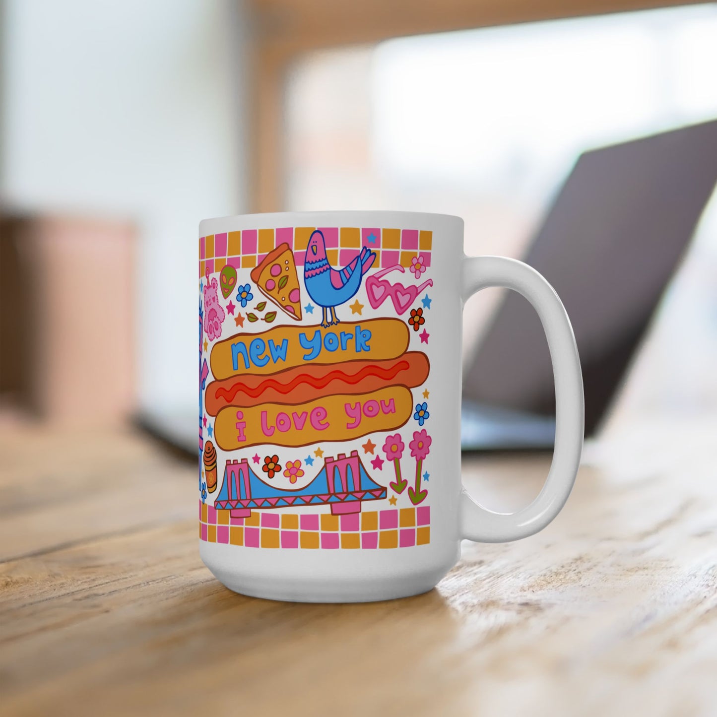 *NEW* New York - *BIG* Coffee Mug (15oz, Confetti)