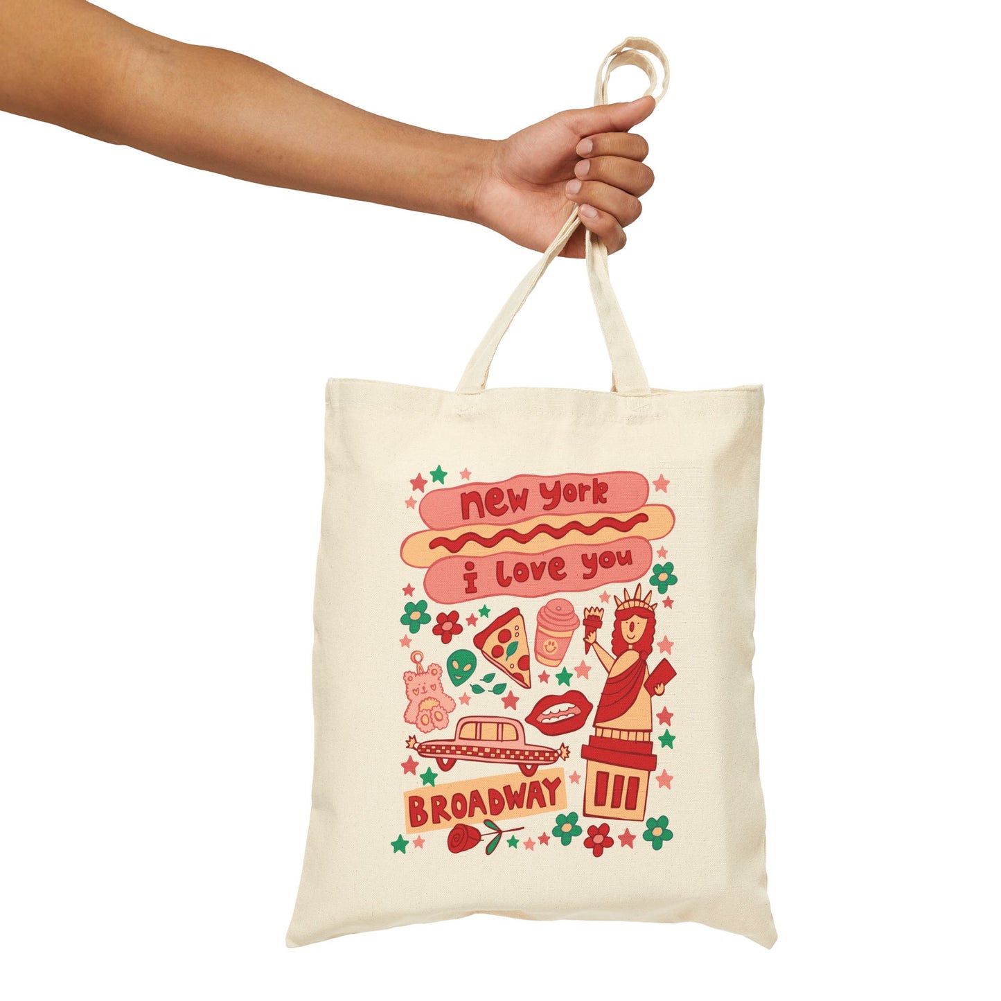 New York Tote Bag - Lady Liberty & Broadway (Pizza)