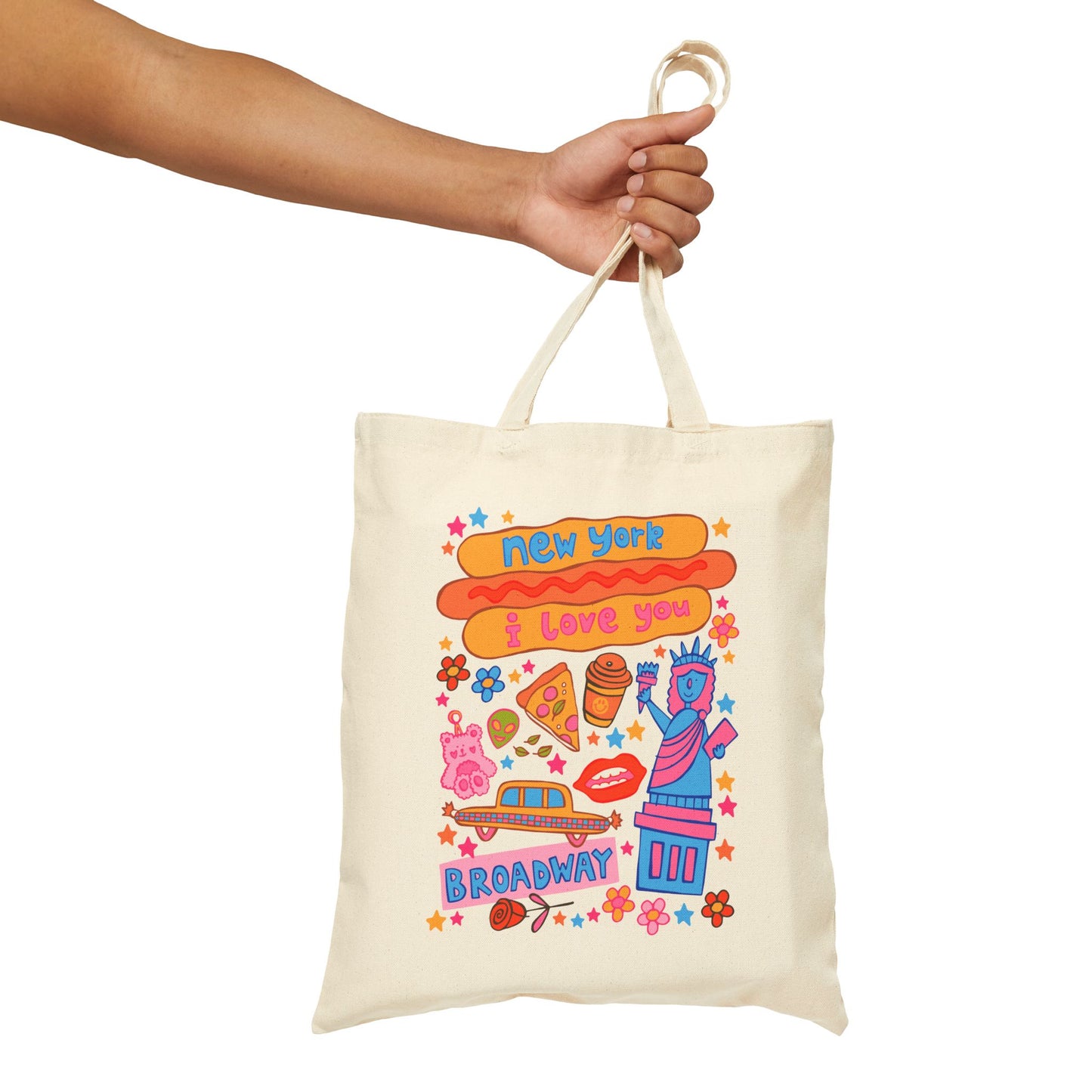 New York Tote Bag - Lady Liberty & Broadway (Confetti)