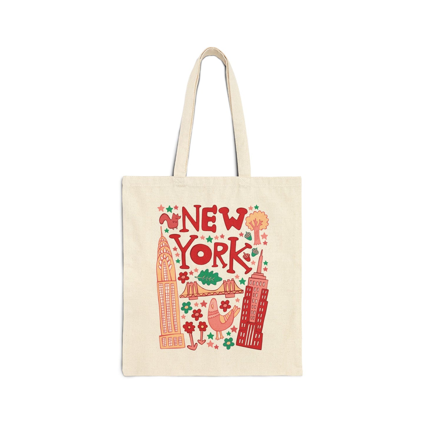 New York Tote Bag - Brooklyn Bridge & Skyscrapers (Pizza)