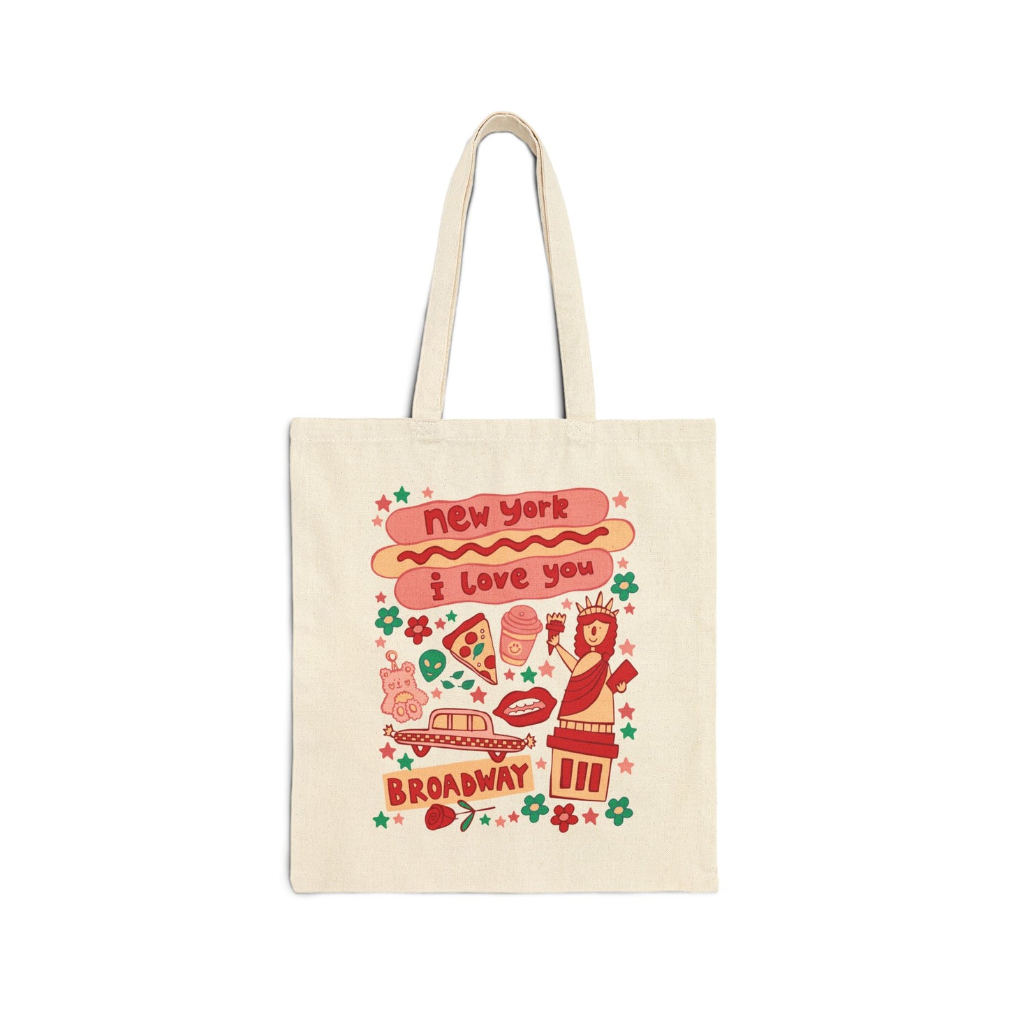 New York Tote Bag - Lady Liberty & Broadway (Pizza)