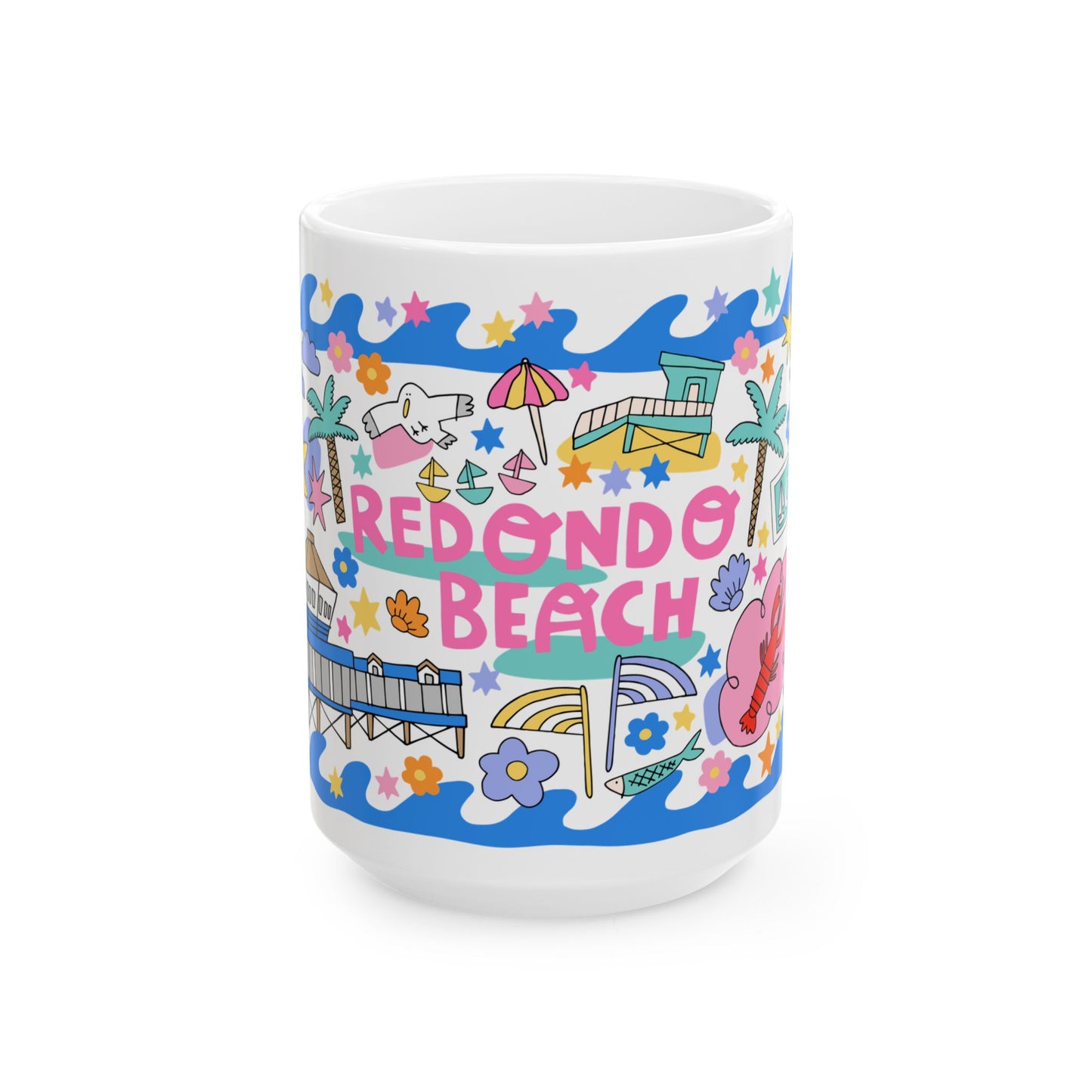 Redondo Beach - Coffee Mug (15oz, PINK)