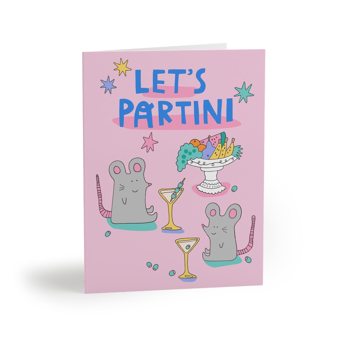 Let's Partini - Birthday Card (Martini Mice)