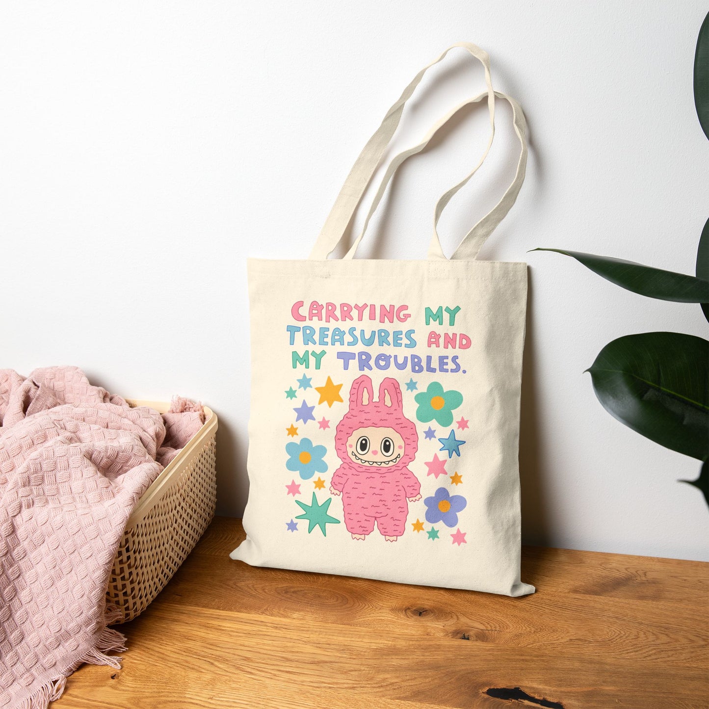 *NEW* Labubu inspired Tote Bag (PINK)
