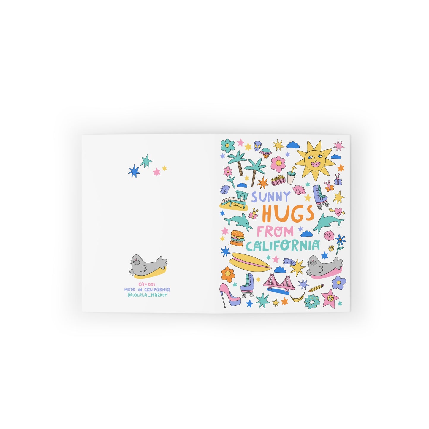 Sunny Hugs from California - Greeting Card
