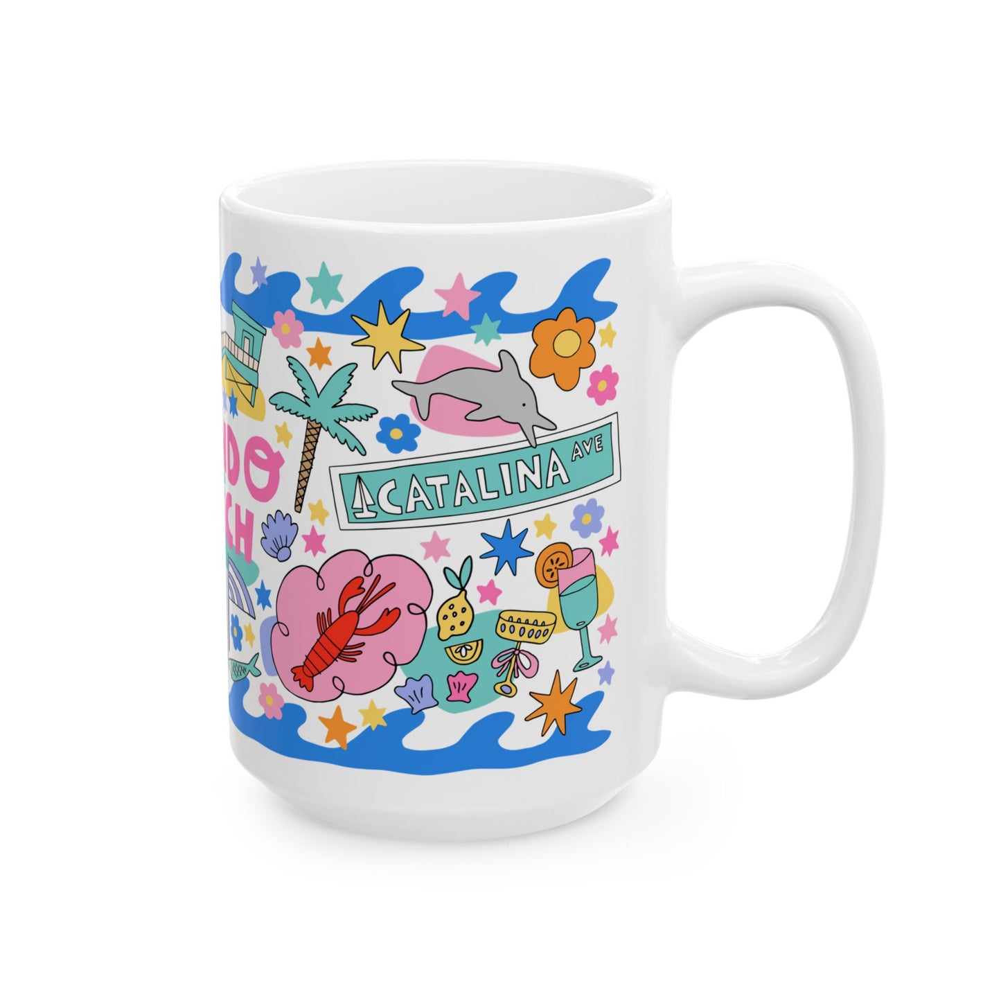 Redondo Beach - Coffee Mug (15oz, PINK)