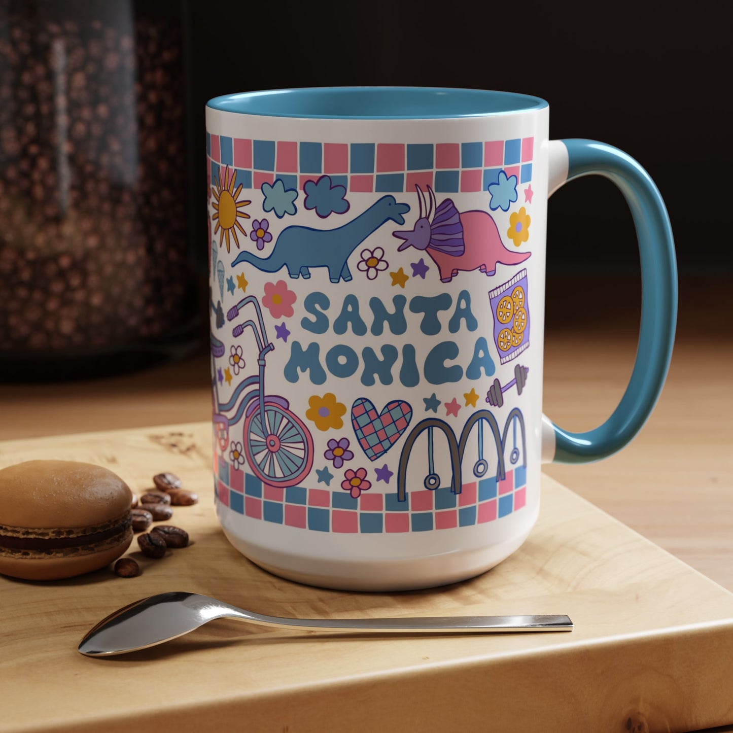Santa Monica Mug (15oz, blue)
