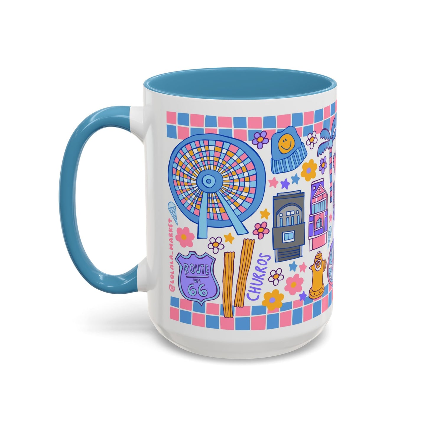 Santa Monica Mug (15oz, blue)