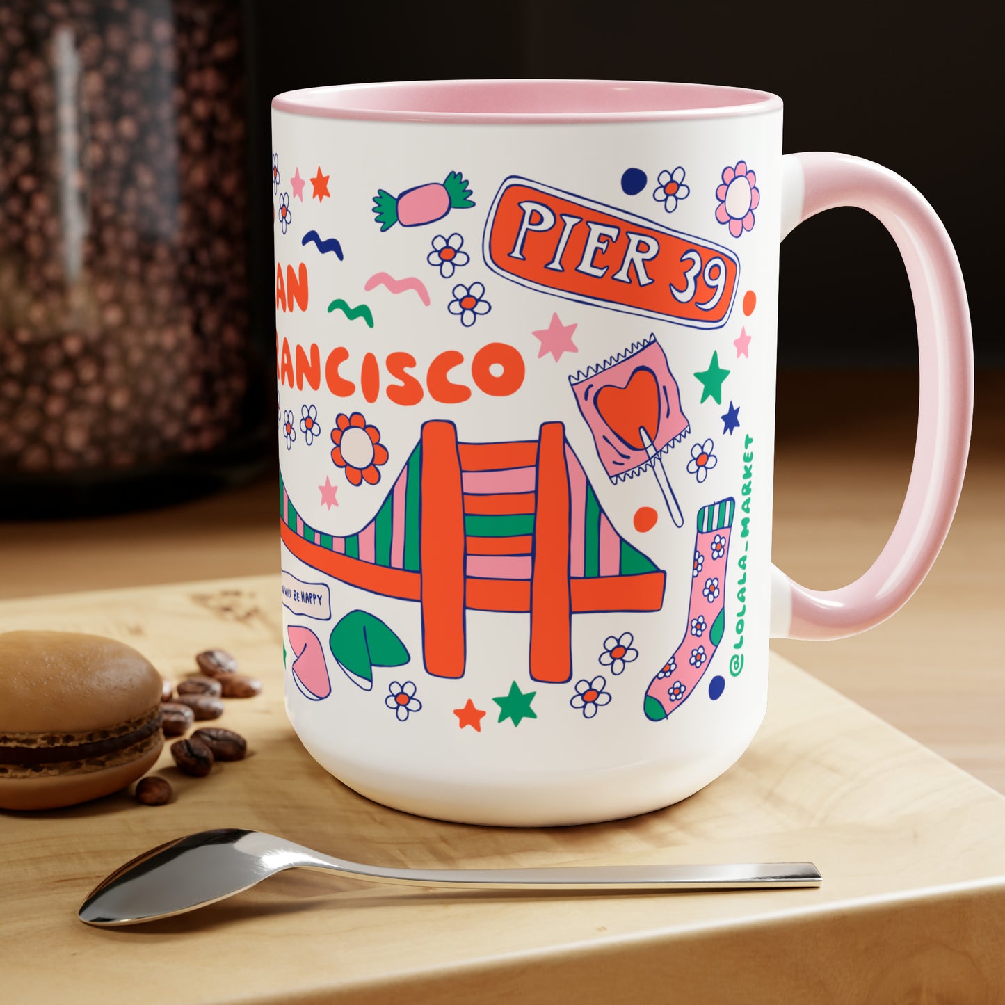 San Francisco - *BIG* Coffee Mug (15oz, pink)