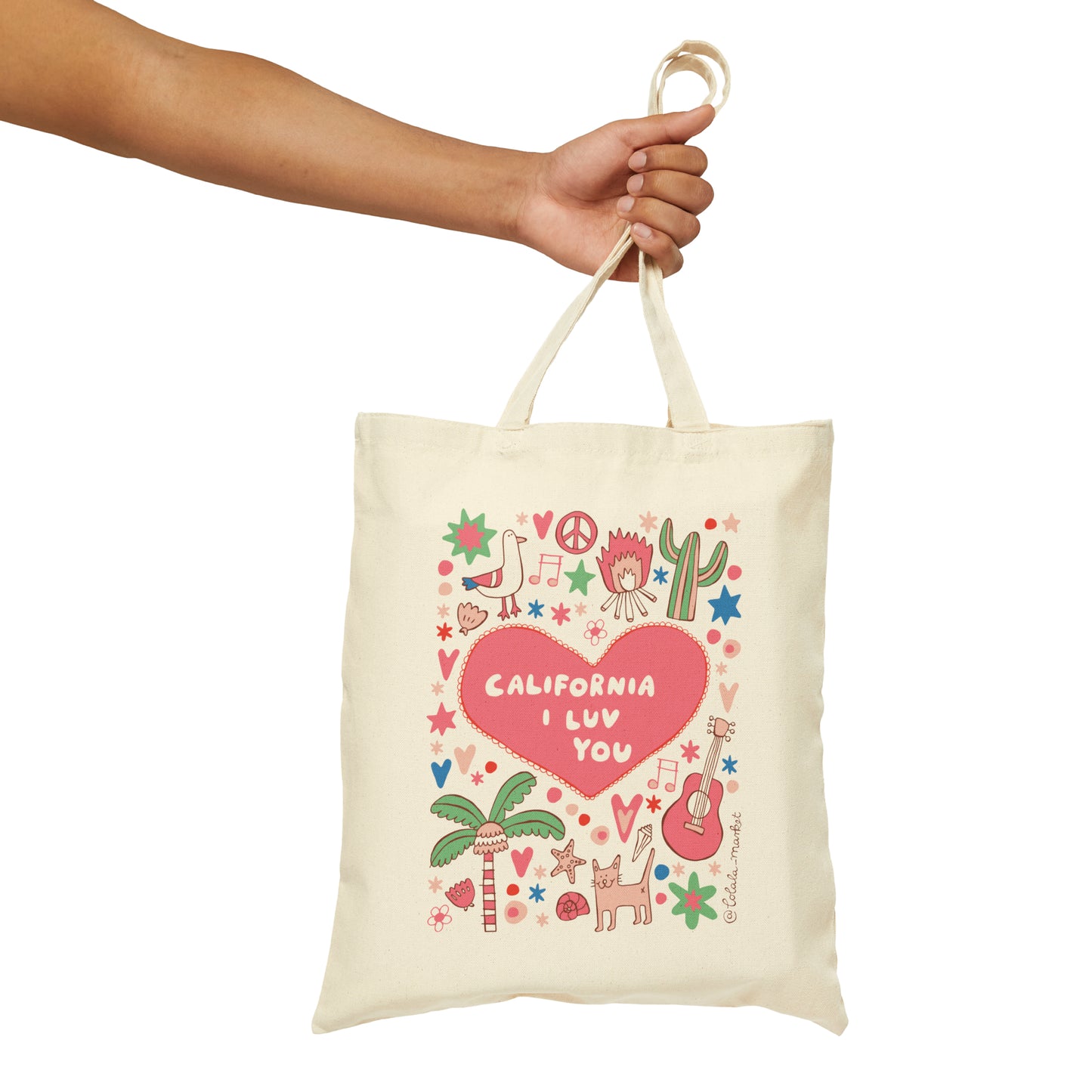 California I Luv You - Cotton Canvas Tote Bag