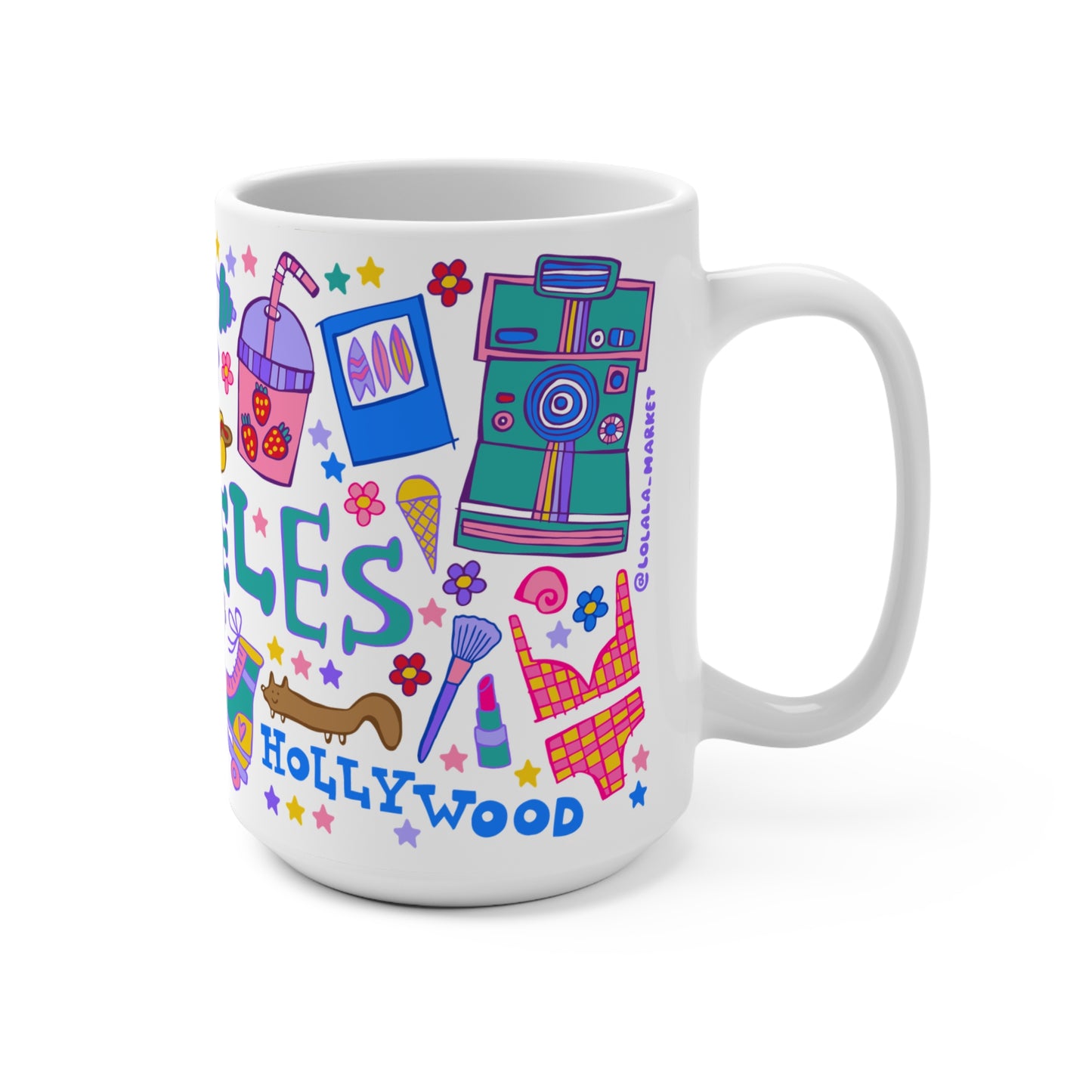 NEW: *FUN* Los Angeles Coffee Mug (15oz, turquoise)