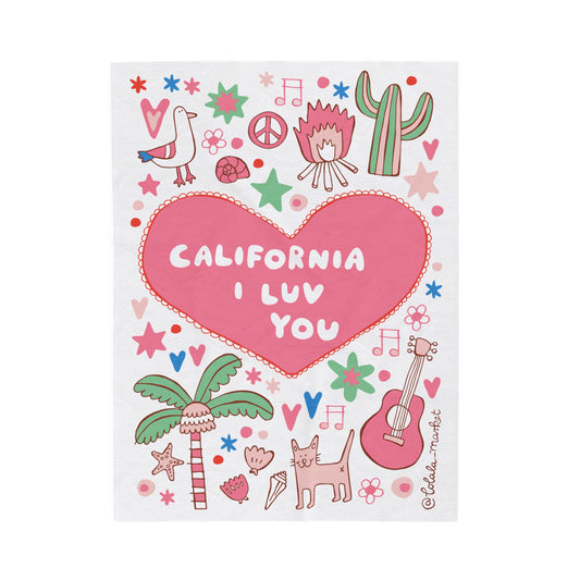 California I Luv You - Plush Blanket