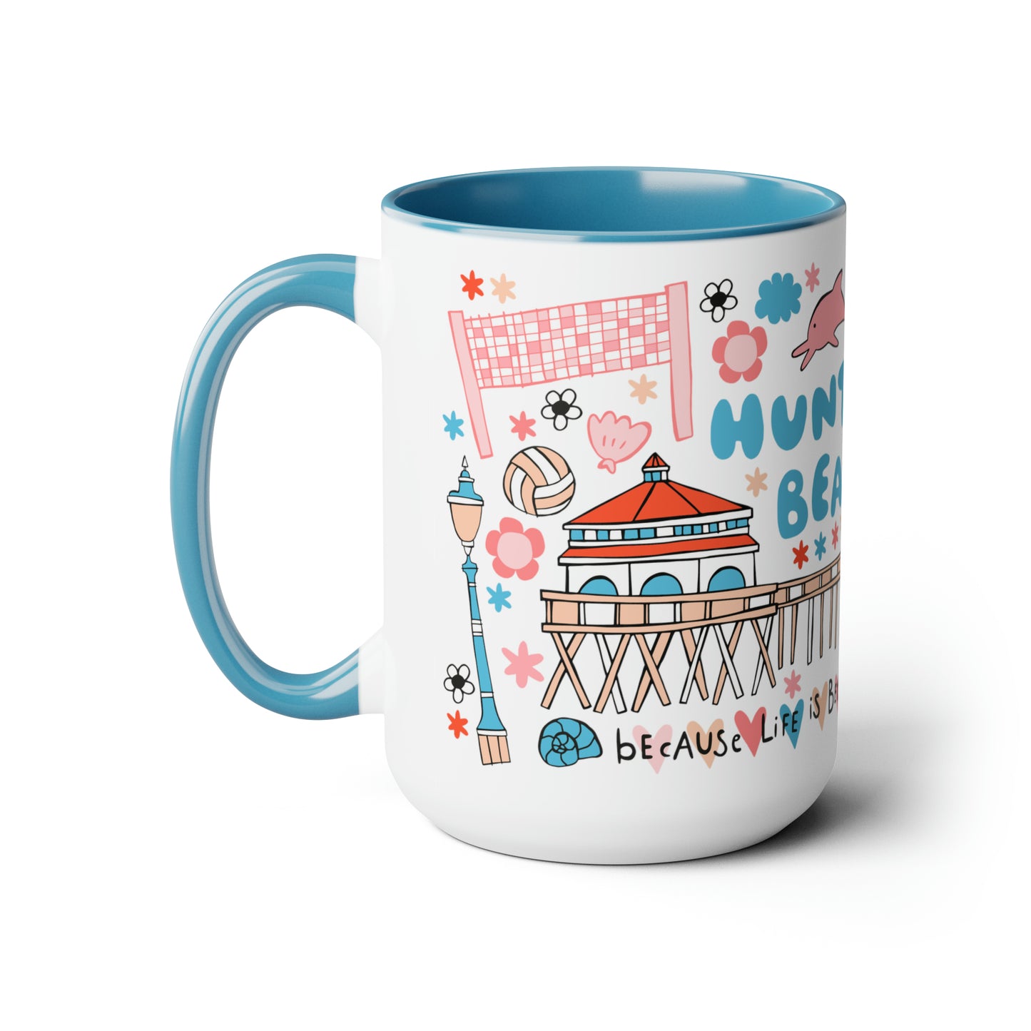 Huntington Beach - *BIG* Coffee Mug (15oz, blue)