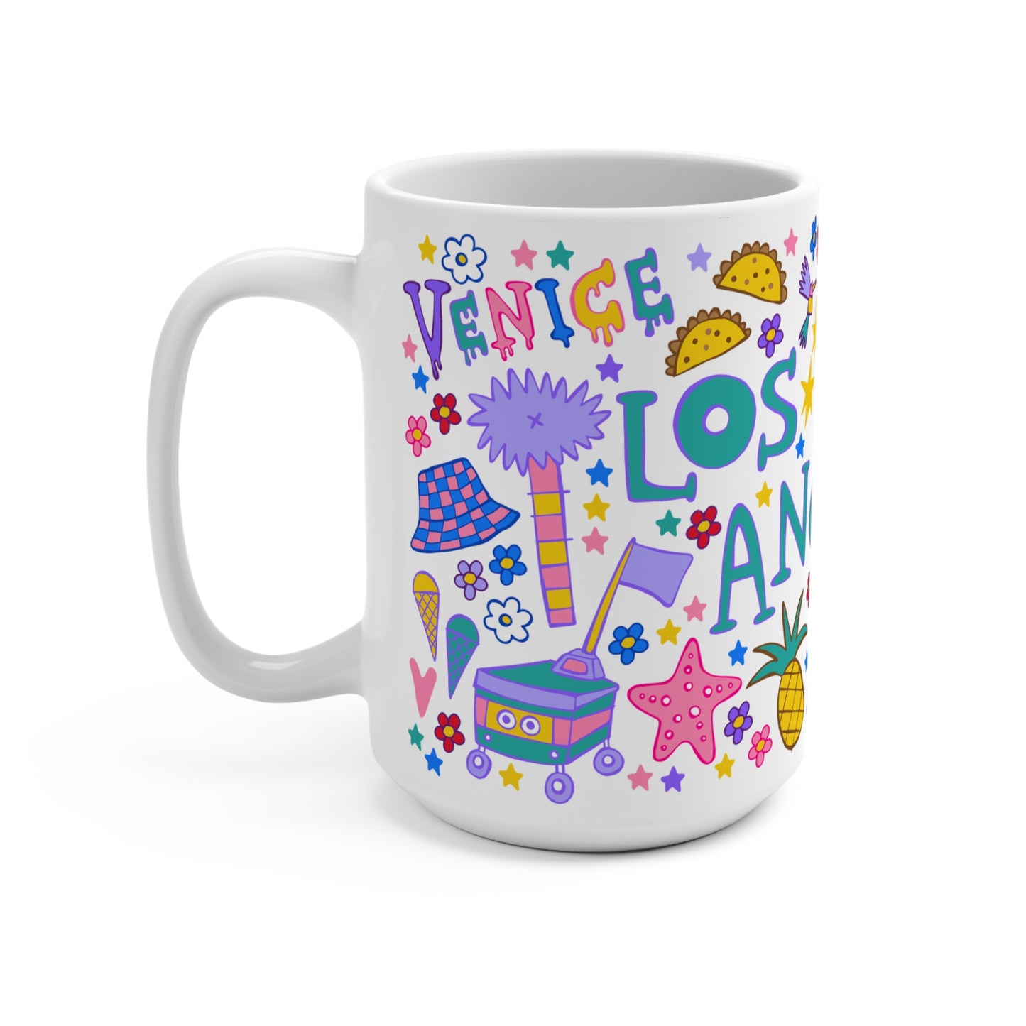 NEW: *FUN* Los Angeles Coffee Mug (15oz, turquoise)