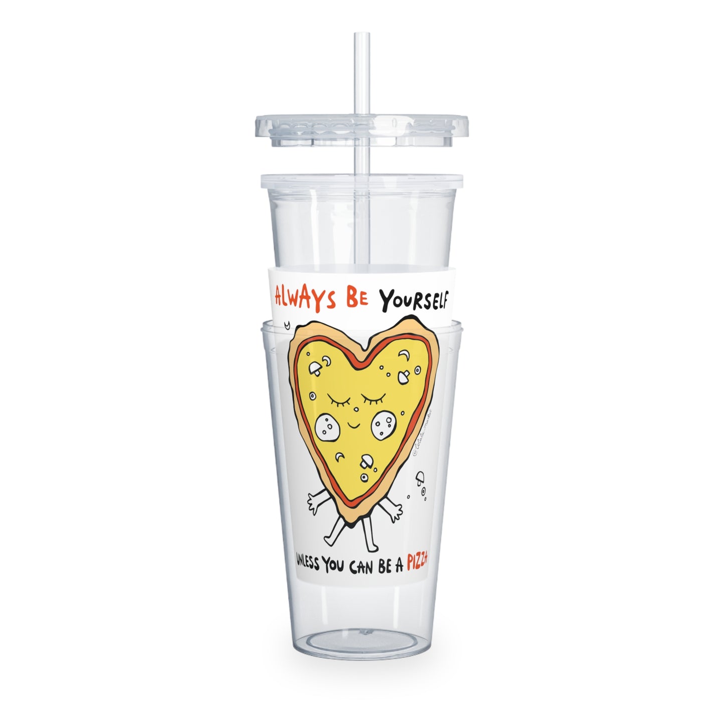 Pizza - Tumbler with Straw