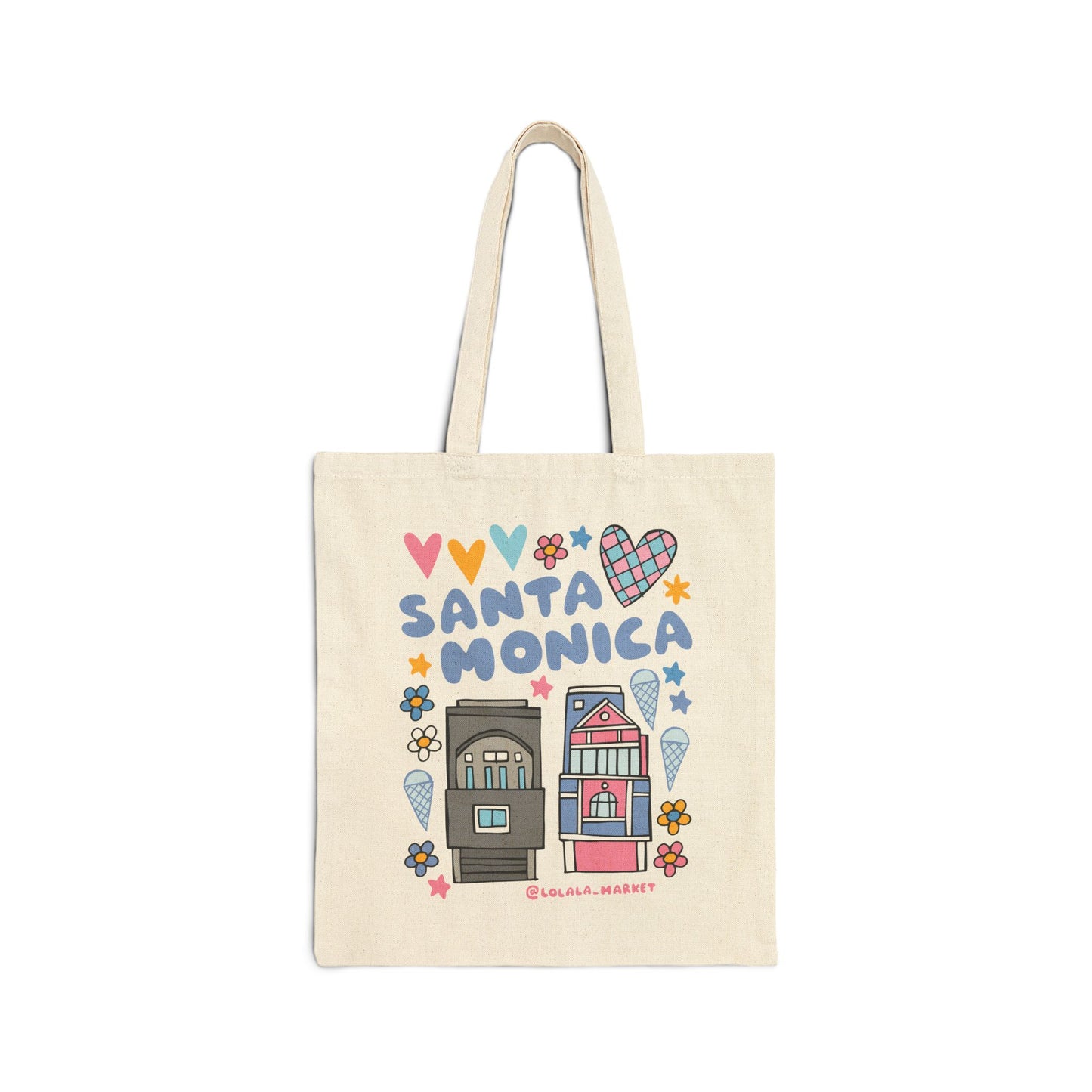 Santa Monica (Houses) - Cotton Canvas Tote Bag