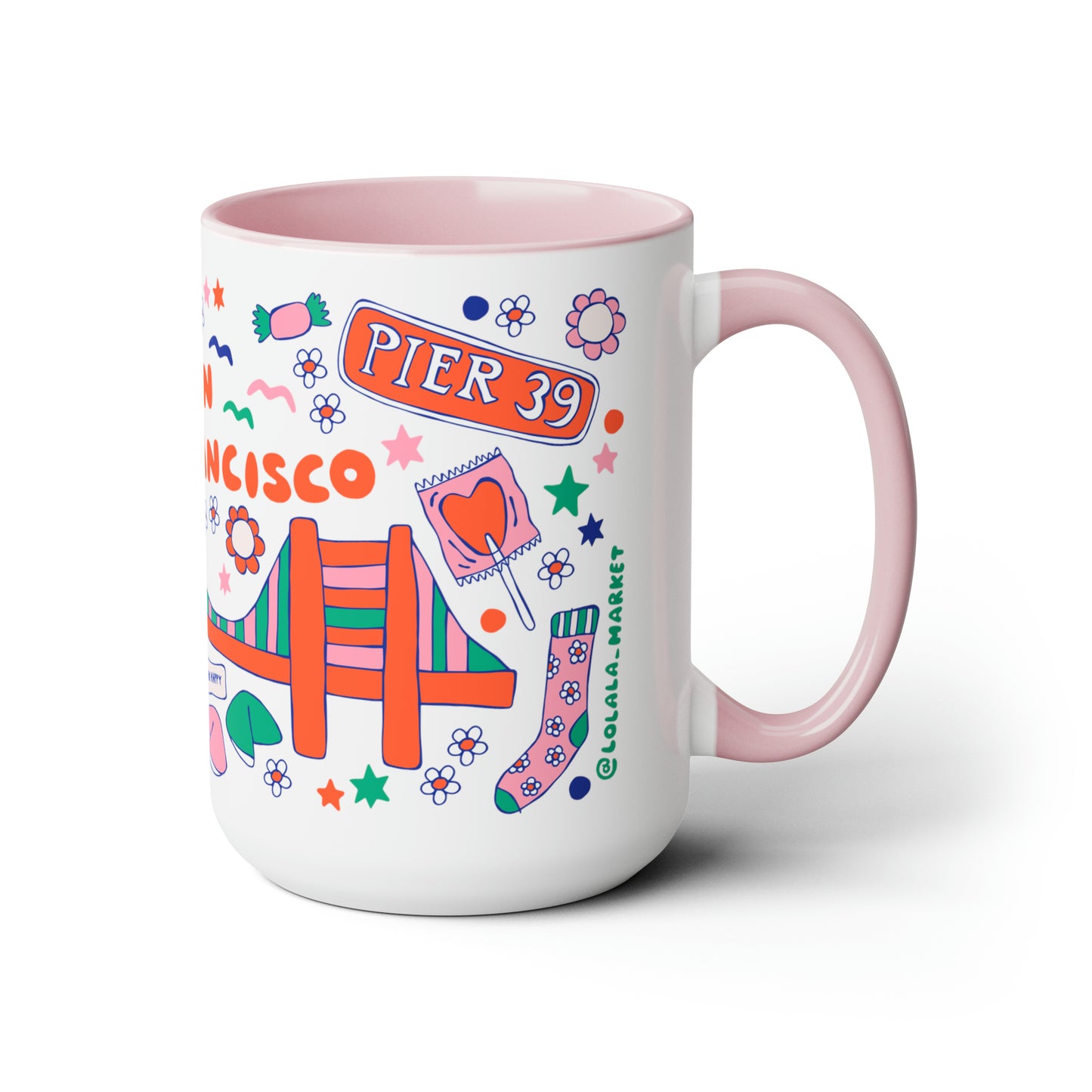 San Francisco - *BIG* Coffee Mug (15oz, pink)