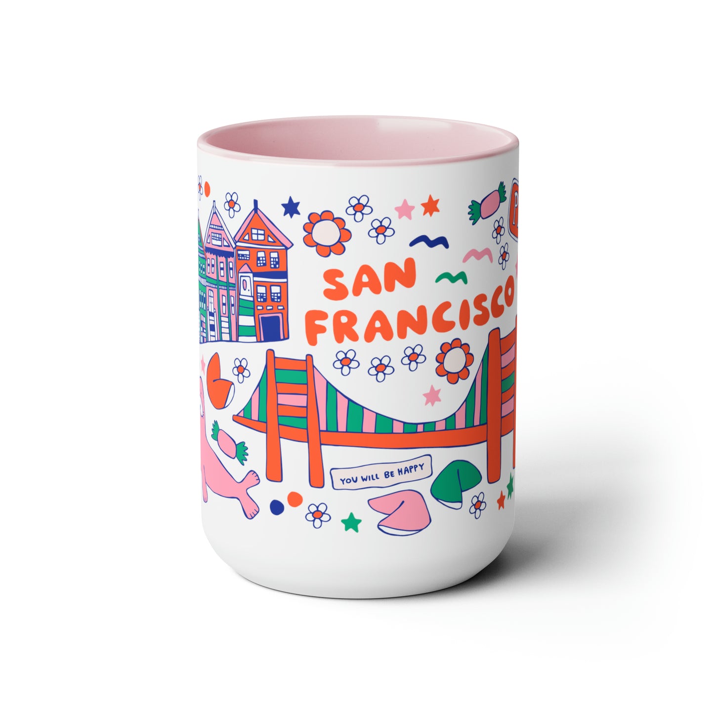 San Francisco - *BIG* Coffee Mug (15oz, pink)