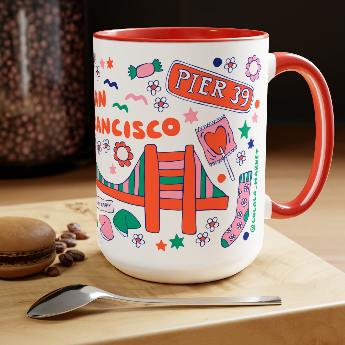 San Francisco - *BIG* Coffee Mug (15oz, red)