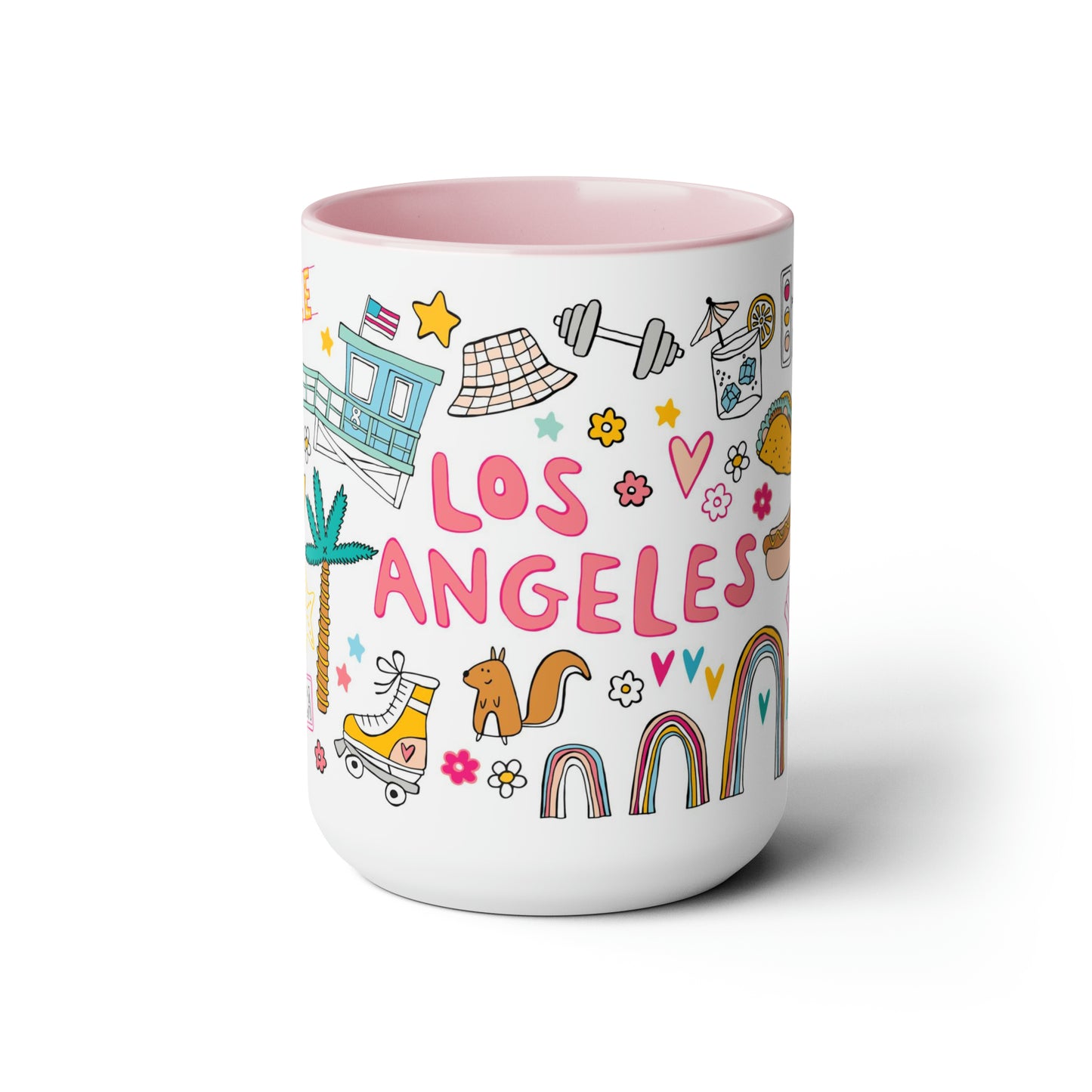 Los Angeles - *BIG* Coffee Mug (15oz, pink)