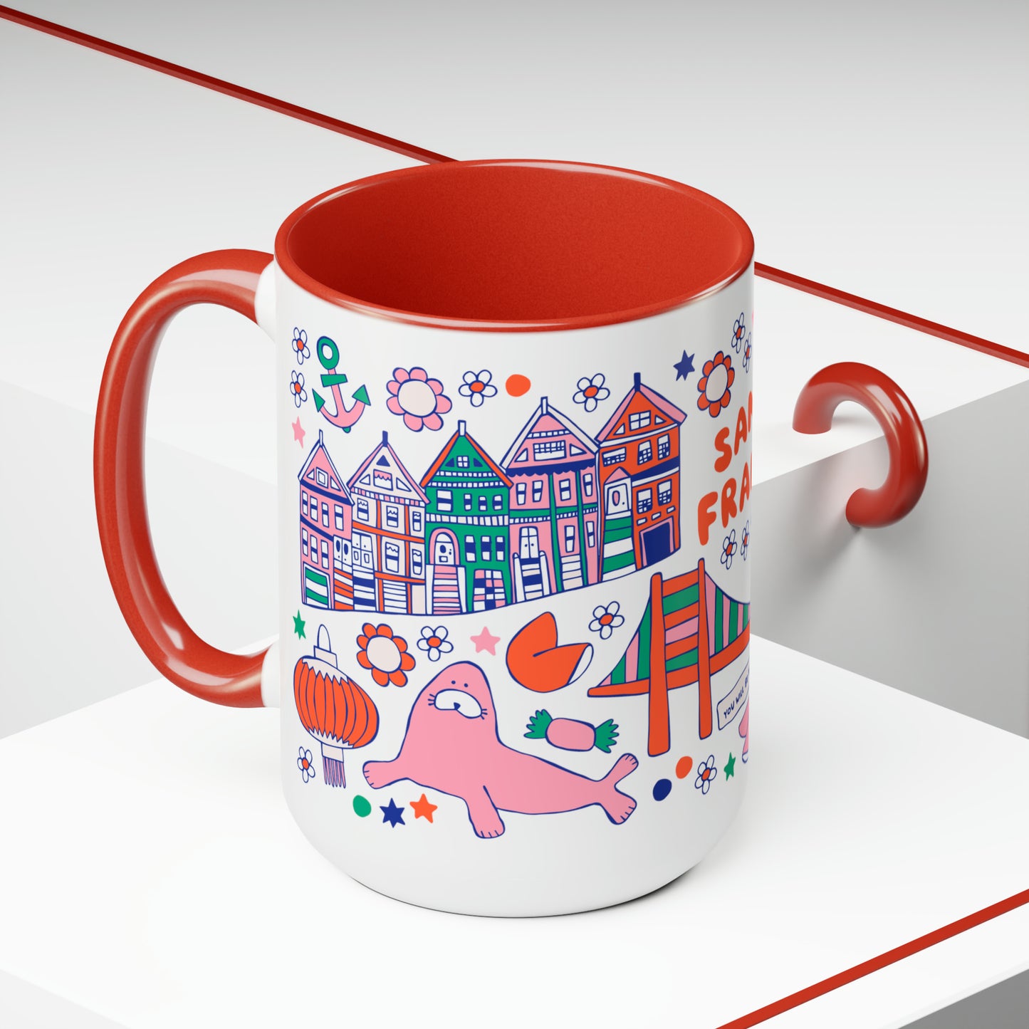 San Francisco - *BIG* Coffee Mug (15oz, red)