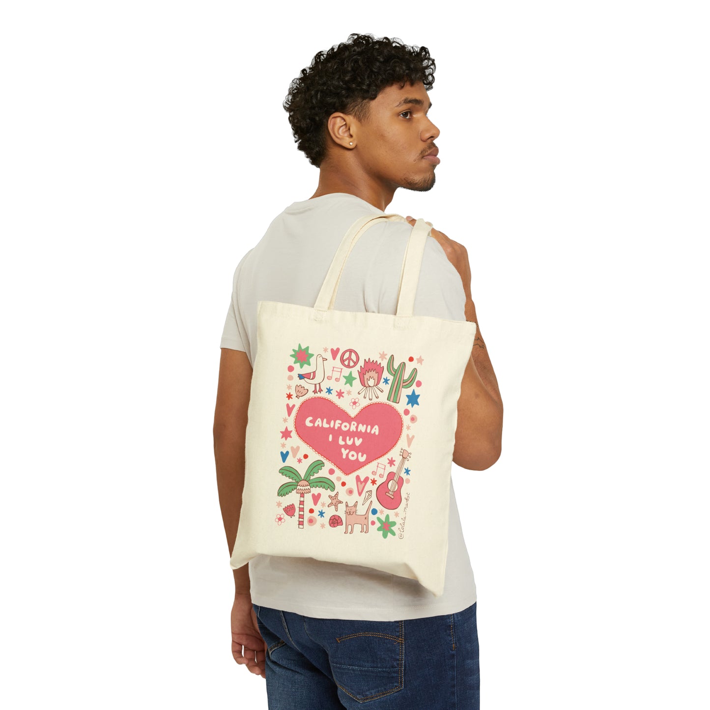 California I Luv You - Cotton Canvas Tote Bag