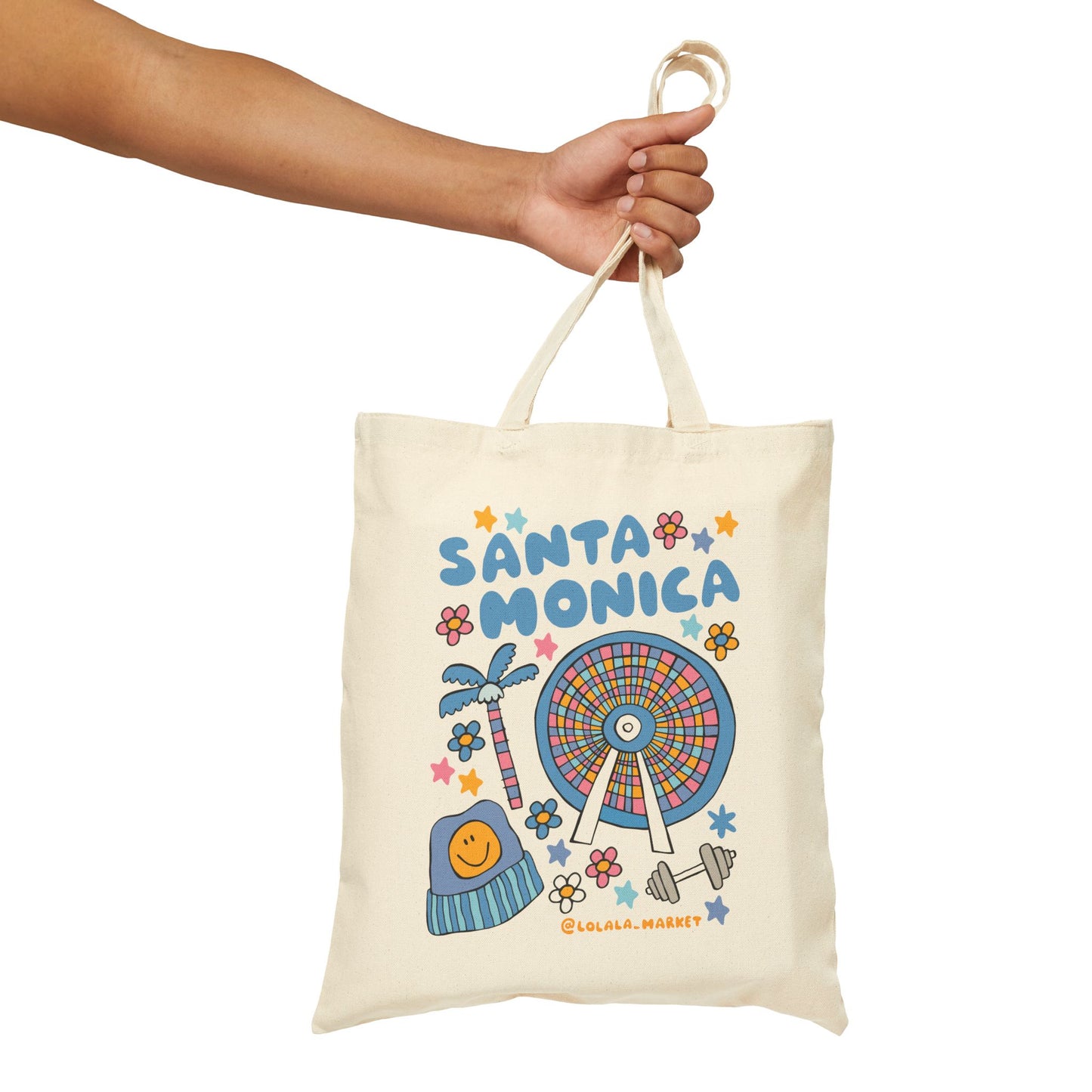 Santa Monica (Ferris Wheel) - Cotton Canvas Tote Bag