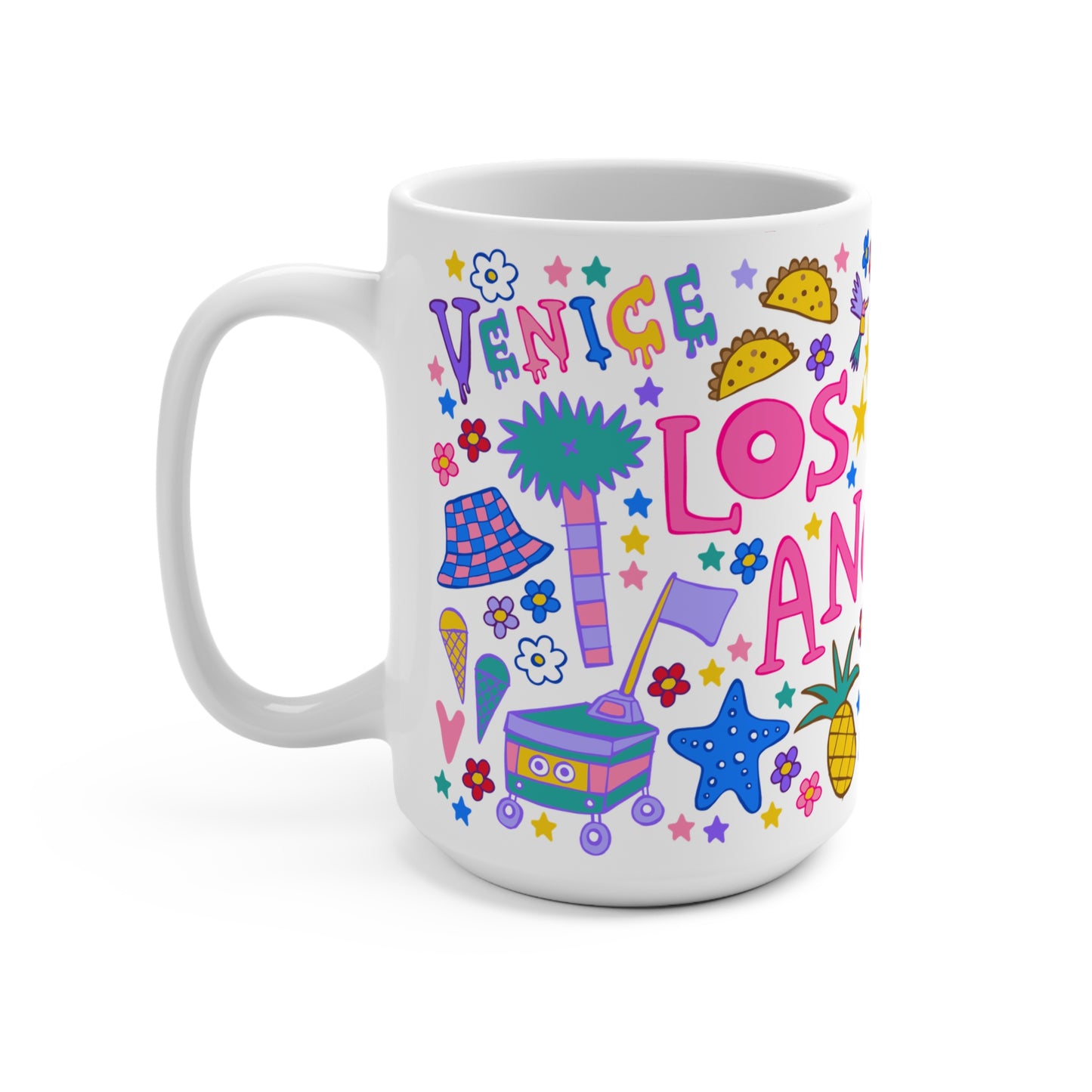 NEW: *FUN* Los Angeles Coffee Mug (15oz, pink)