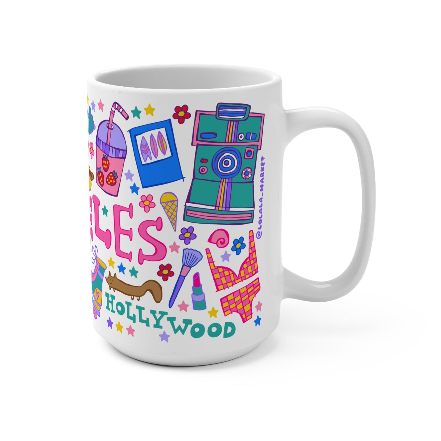 NEW: *FUN* Los Angeles Coffee Mug (15oz, pink)