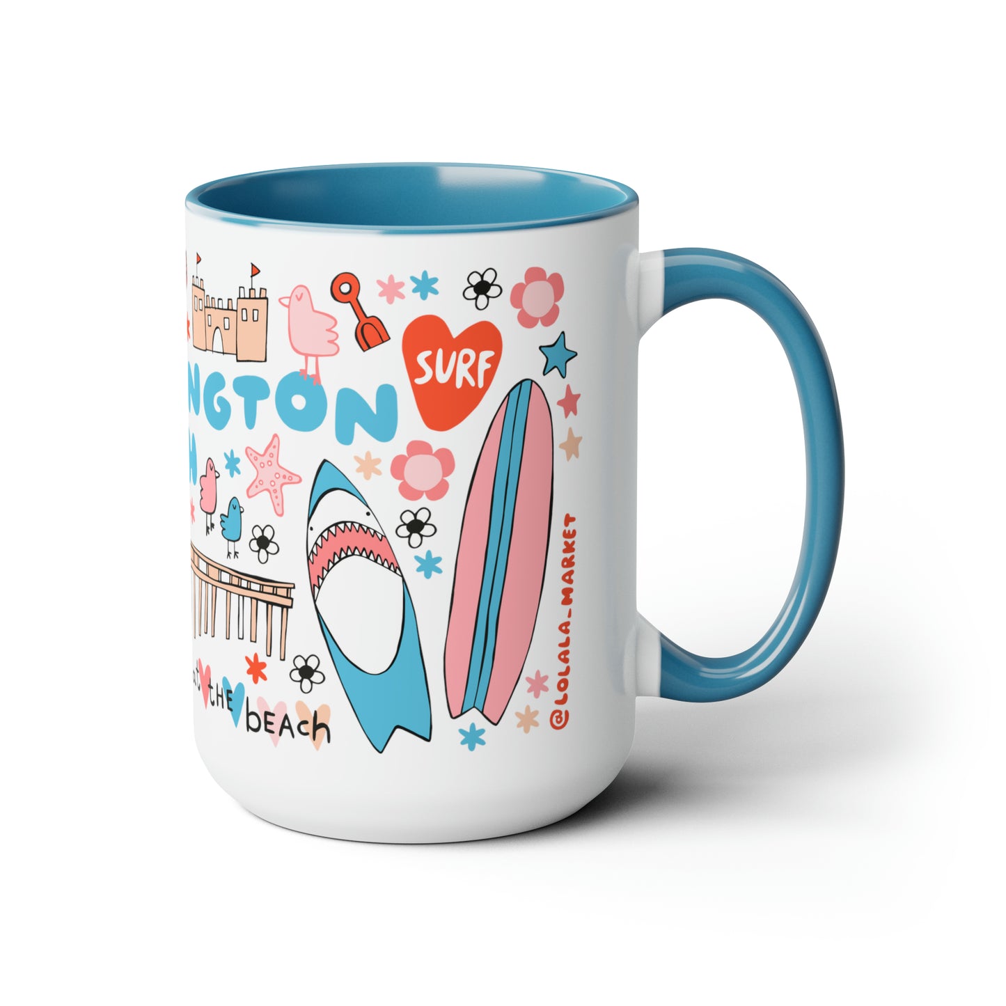 Huntington Beach - *BIG* Coffee Mug (15oz, blue)