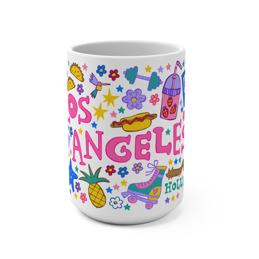 NEW: *FUN* Los Angeles Coffee Mug (15oz, pink)