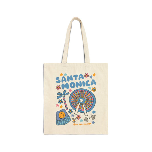 Santa Monica (Ferris Wheel) - Cotton Canvas Tote Bag