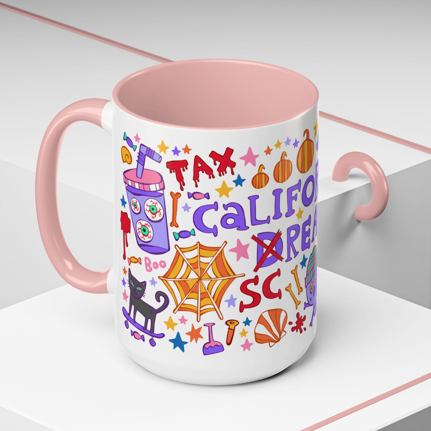 California Screaming - *BIG* Coffee Mug (15oz, pink)