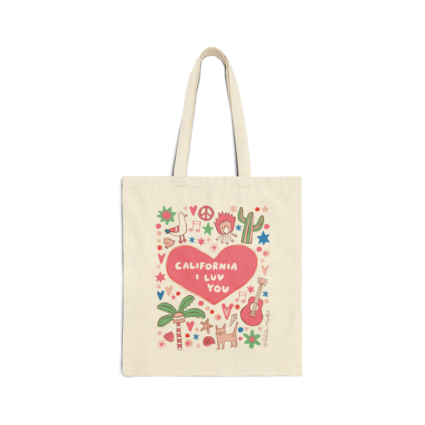 California I Luv You - Cotton Canvas Tote Bag