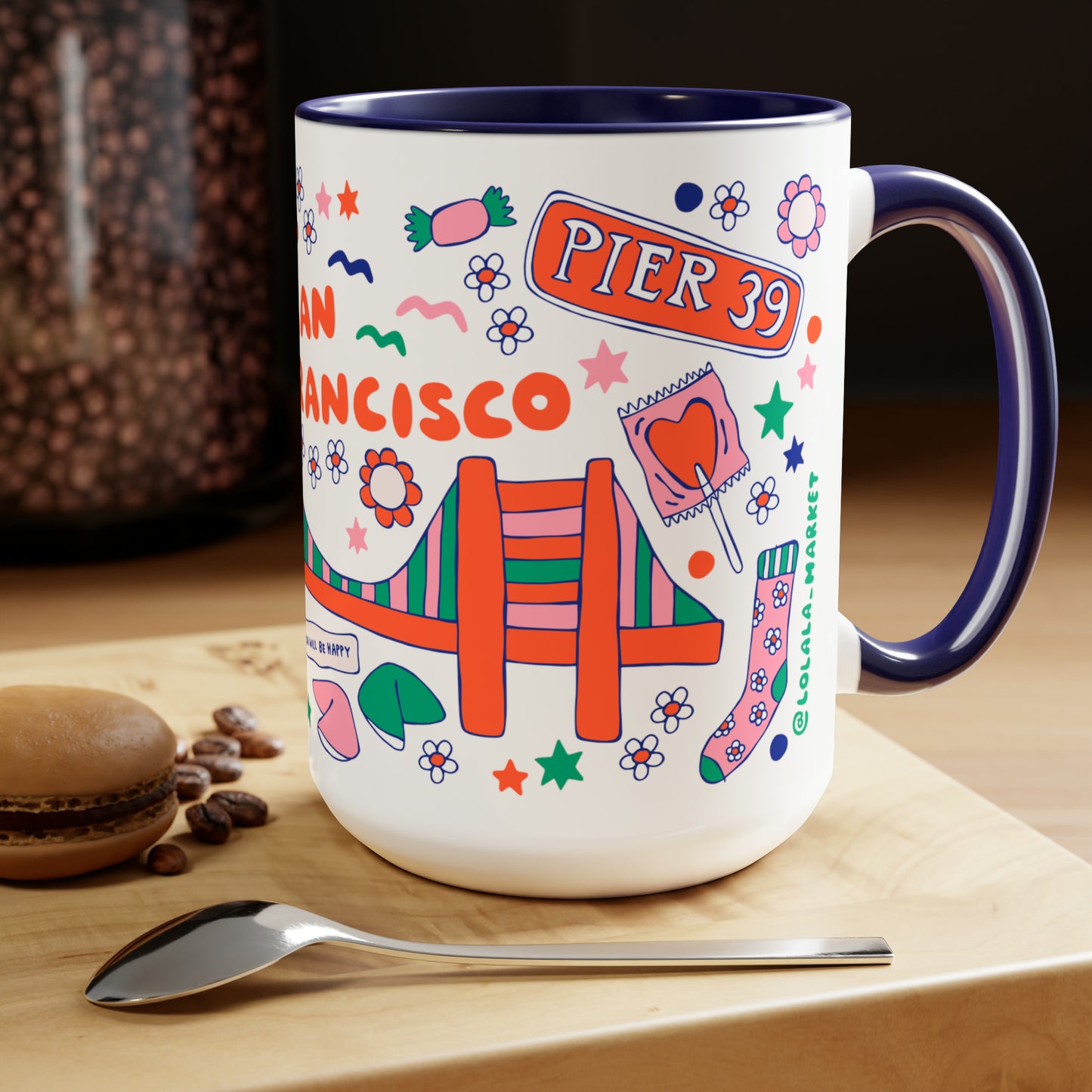 San Francisco - *BIG* Coffee Mug (15oz, dark blue)