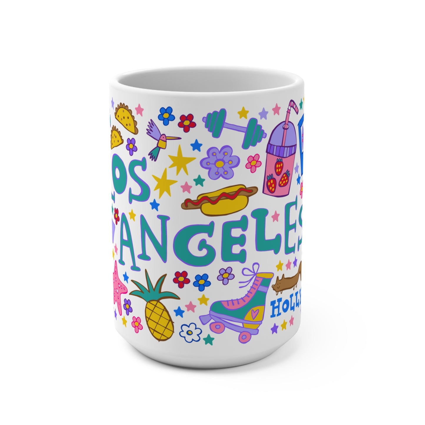 NEW: *FUN* Los Angeles Coffee Mug (15oz, turquoise)