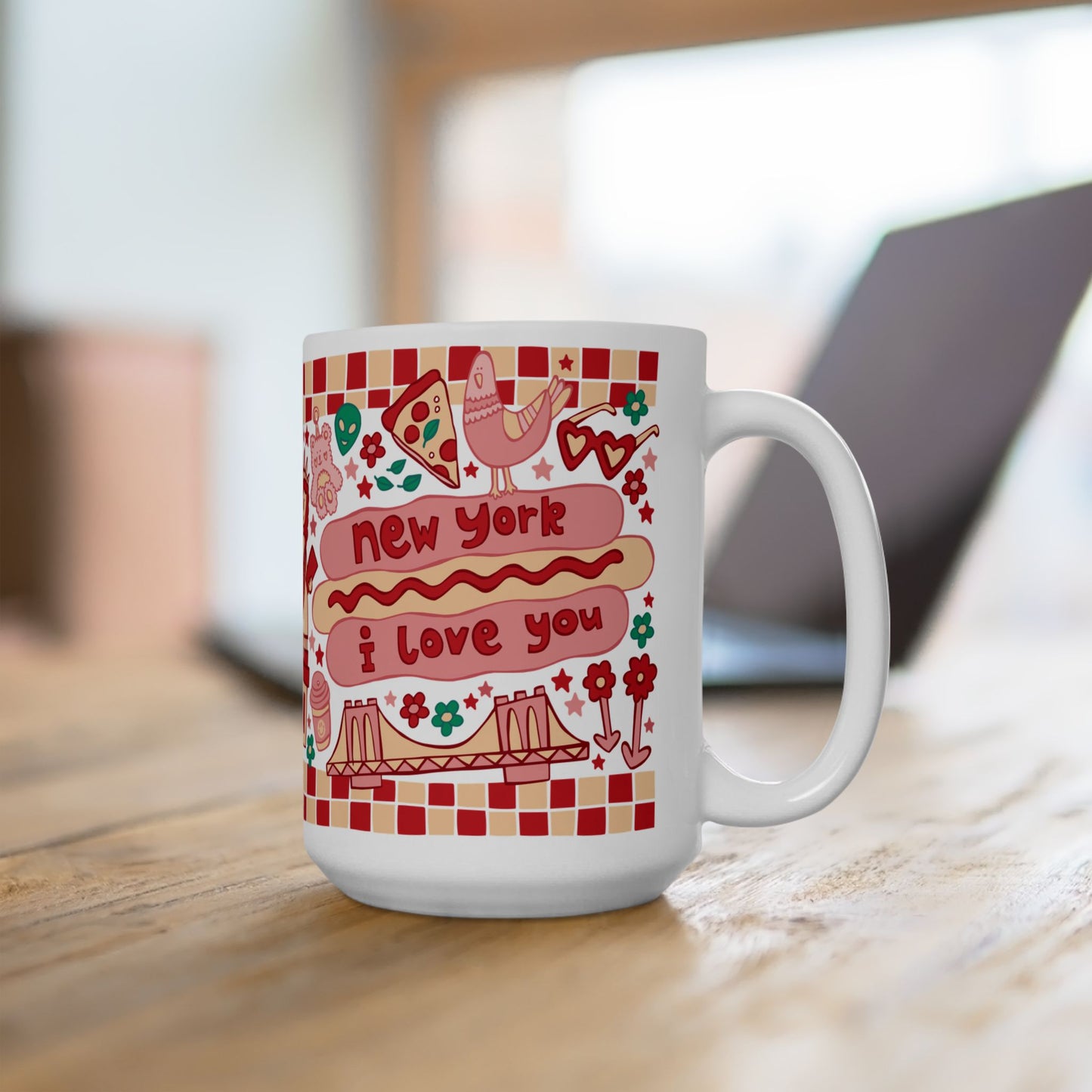 New York - *BIG* Coffee Mug (15oz, Pizza)