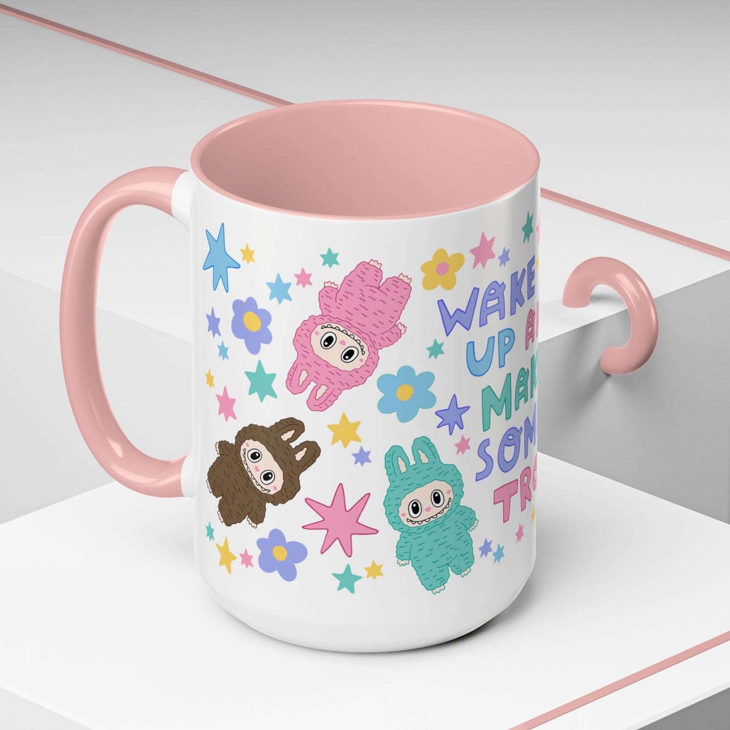 *NEW* Labubu inspired Coffee Mug (15oz, pink)