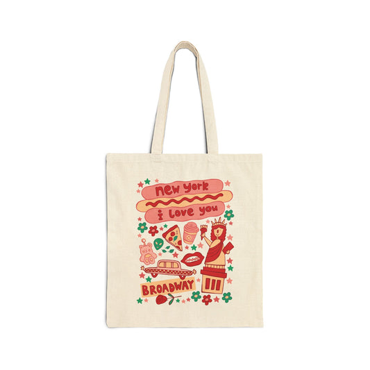 New York Tote Bag - Lady Liberty & Broadway (Pizza)