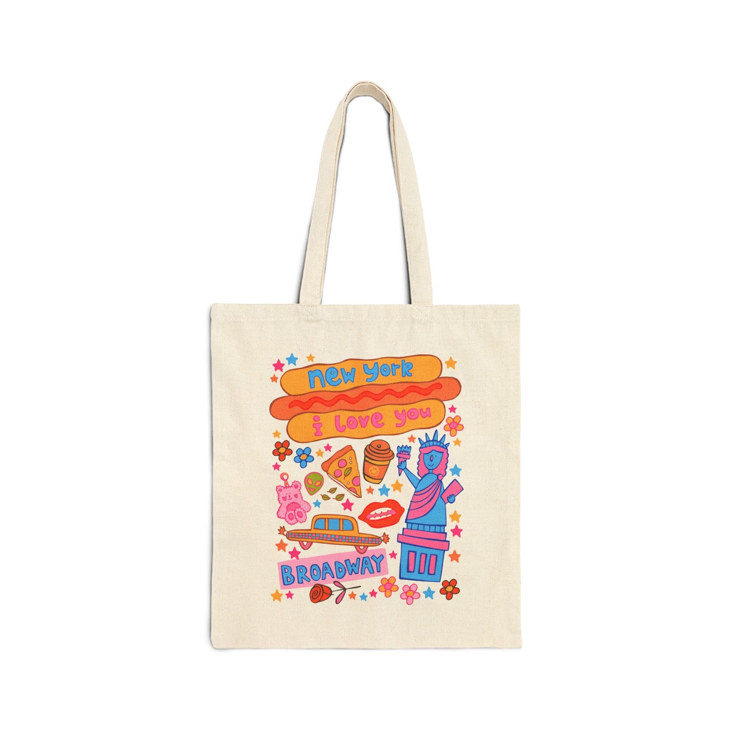 New York Tote Bag - Lady Liberty & Broadway (Confetti)