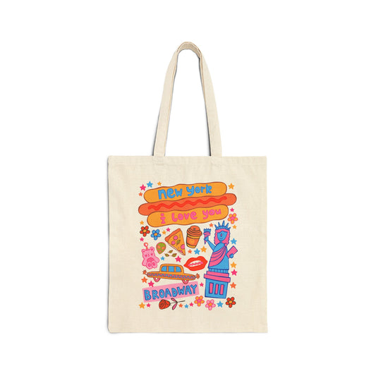 New York Tote Bag - Lady Liberty & Broadway (Confetti)