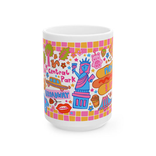New York - *BIG* Coffee Mug (15oz, Confetti)