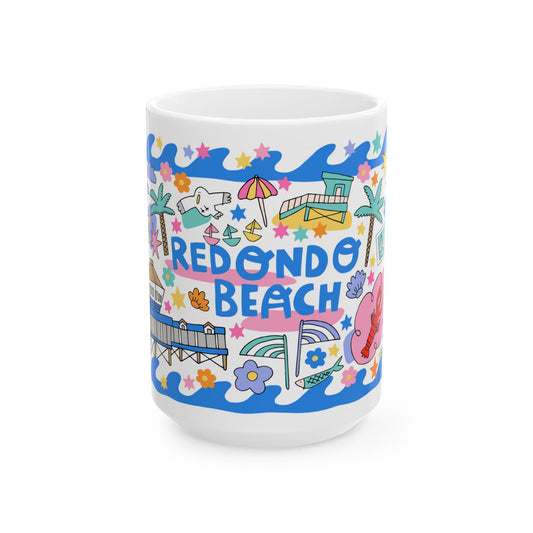 Redondo Beach - Coffee Mug (15oz, BLUE)