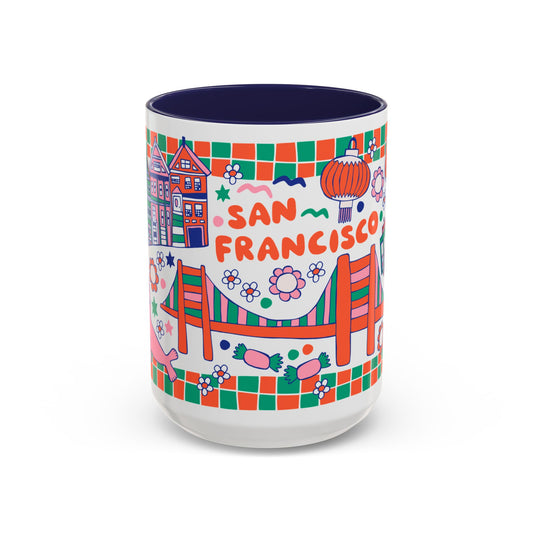 *NEW* San Francisco - *BIG* Coffee Mug (15oz, dark blue)