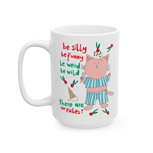 No Rules Cat - *BIG* Coffee Mug (15oz)