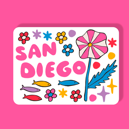 *NEW* San Diego Magnet - Flower Power (PINK)