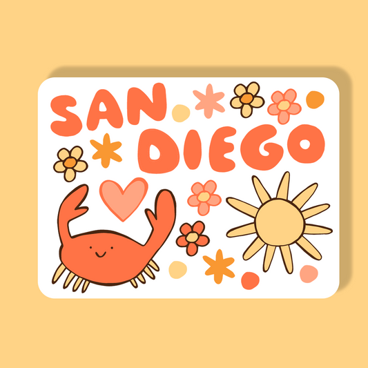 *NEW* San Diego Magnet - Crab (ORANGE)